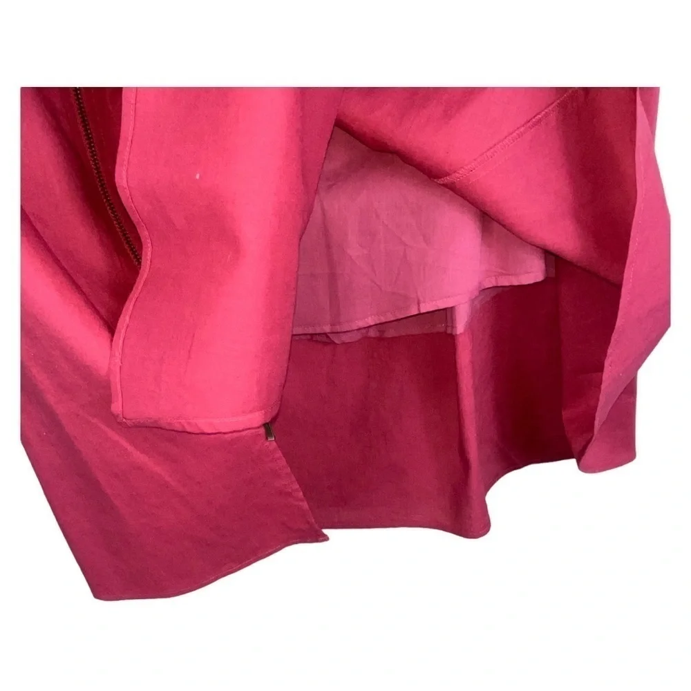 Soft Surroundings Salmon/Pink Skirt petite small Asymmetrical Pleat Zip‎ Front